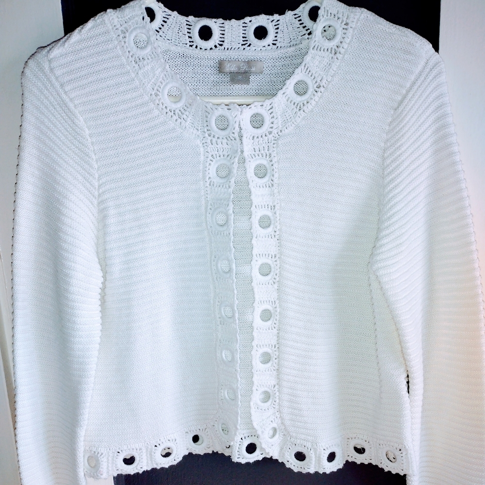 White Ella Rose sweater